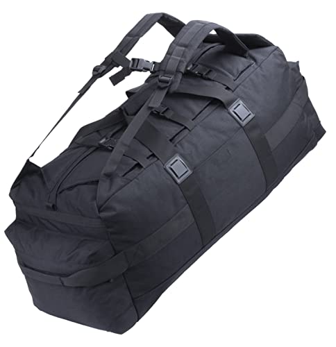Large Military Duffle Bag Backpack Tactical Field Gear Equipment Duffel Bag Army Deployment Bag 85L - color: Black