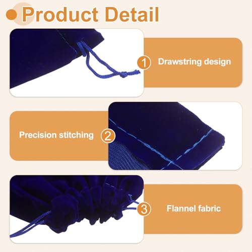 Cloth Shoe Bags for Travel, Flannel Pouch with Drawstring Closure Washable Breathable Cotton Fabric, 15.8x11.8" & 2 Pcs & Dark Blue- Fit for (Men Women/Luggage/Storage) - color: Dark Blue