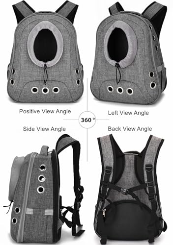 Small Dog Cat Chest Backpack Carrier,Large Space Ventilated Front Facing Backpack Carrier for Puppy,Lightweight Doggy Backpack for Hiking,Camping,Travel,Outdoor,Max 12 lbs(‌Gray) - color: ‌Gray