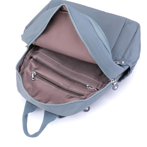 Tanweibago Mini Nylon Women Backpacks,11L Small Ladies backpacks Casual Lightweight Women Shopping Travel Daypack (Light Blue) - color: Light Blue