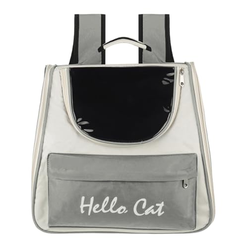 Cat Backpack Carrier, Large Space & Breathable, Ventilated Mesh Design Pet Backpack for Cats or Small Dogs, Intended for Hiking/Camping/Traveling (Gray, 14.6"x9.8"x13.4") - color: Gray