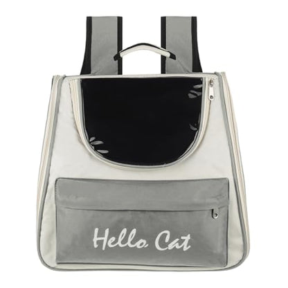 Cat Backpack Carrier, Large Space & Breathable, Ventilated Mesh Design Pet Backpack for Cats or Small Dogs, Intended for Hiking/Camping/Traveling (Gray, 14.6"x9.8"x13.4") - color: Gray