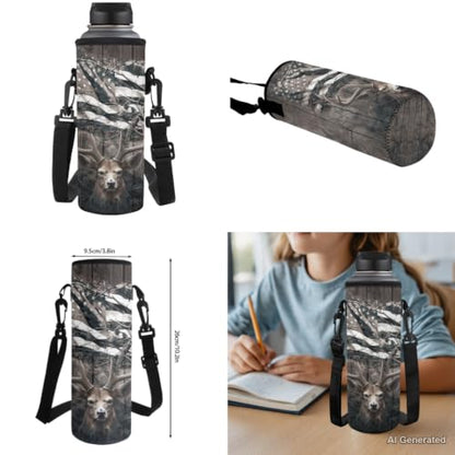 Deer USA Camo Backpack for Boys Kids Backpacks with Lunch Box Pencil Pouch and Water Bottle Holder 4PCS Set Large Capacity Elementary School Backpacks for Boys Back to School Supplies - color: Deer Usa Camo