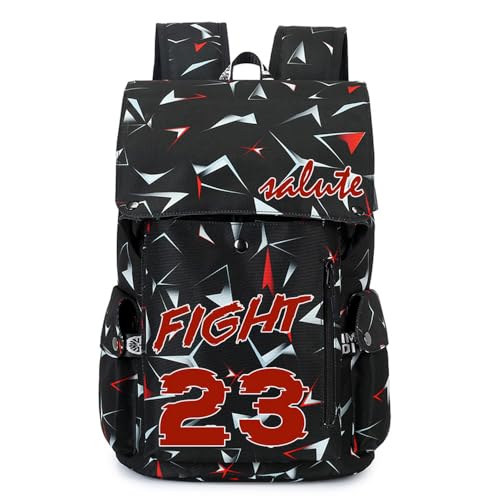 Basketball 23 Student College Multifunction Football Travel Backpack Laptop Daypack Canvas Bag for Men Women (Red - 1) - color: Red - 1