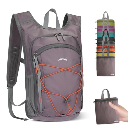 13L Small Hiking Backpack for Women Men, Lightweight Foldable Day pack, Packable Daypack for Travel, Camping (Light Purple) - color: Light Purple
