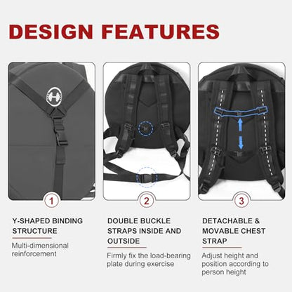 YEEGO DIRECT Weighted Backpack Weighted Vest for Fitness and Bodyweight Workouts, Adjustable Rucking Backpack with Padded Straps, 10 LBS barbell Weight Plate Ideal for Training