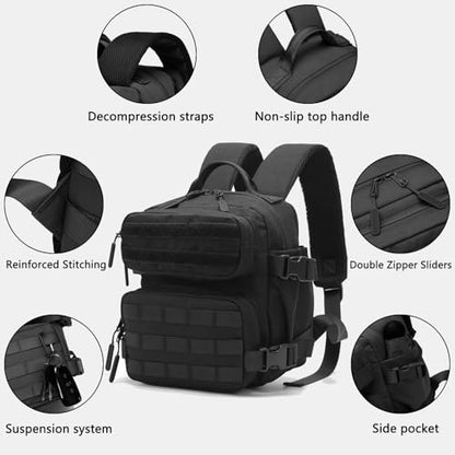 9L Mini Backpack for Men and Women, Small Backpack for Gym Hiking Travel Sports Running (Black) - color: 9l-black