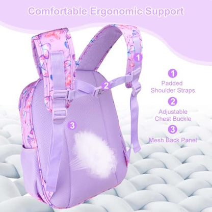 RHCPFOVR Kids Backpack for Girls - Girls Backpack 3-8 Ages Butterfly for Kids 15 Inch School Bookbag for Kindergarten Elementary School Bookbag for Girl 1st 2nd Grade - style: Butterflie