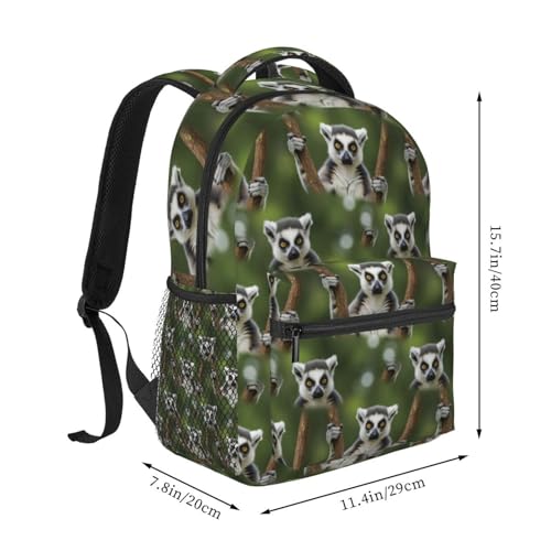 Lightweight Laptop Backpack Lemur, Water Resistant Work Daypack with Inner Pocket for Office Commute and Travel - color: Pattern (236)
