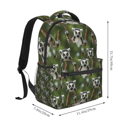 Lightweight Laptop Backpack Lemur, Water Resistant Work Daypack with Inner Pocket for Office Commute and Travel - color: Pattern (236)