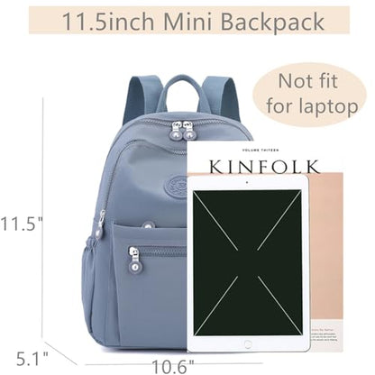 Tanweibago Mini Nylon Women Backpacks,11L Small Ladies backpacks Casual Lightweight Women Shopping Travel Daypack (Light Blue) - color: Light Blue