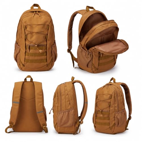 Hiking Travel Backpacks Men and Women, Lightweight Waterproof Laptop Backpack Outdoor Camping Backpack Hiking Daypack for Travel, Trekking, Work 26L (Brown) - color: Brown