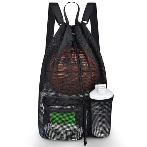 Mildbeer Large Drawstring Backpack for Men Women Athletic Gym Sports Workout Beach Swimming Commuting Travel - color: Black, style: L: 21"x12.5"x5.5"