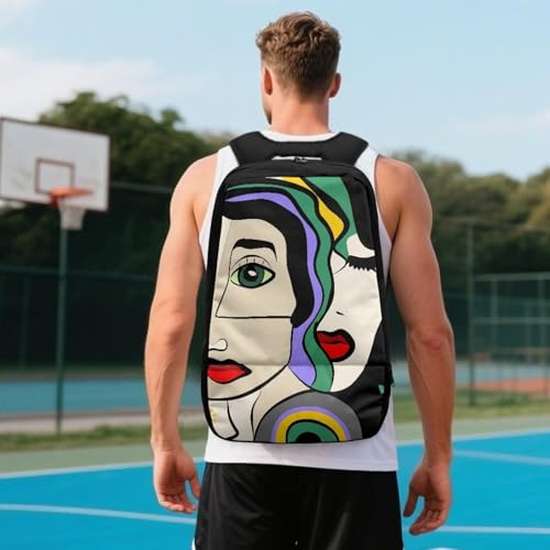 Basketball Backpack With Separate Ball Compartment And Shoes Fit Basketball Volleyball Football - color: Abstract