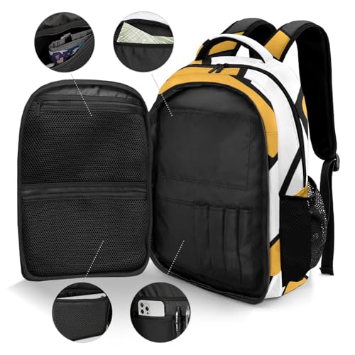 Volleyball Yellow Black White Shoulders Backpacks Casual Daypacks for Women Men Sports Party - color: Muilti 18
