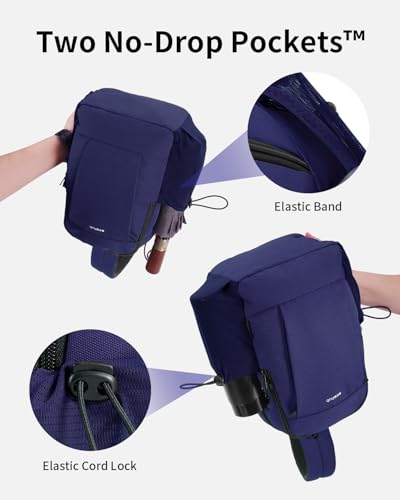 ECOHUB Anti-Theft Crossbody Bag Men Women, RFID Blocking Lightweight Sling Backpack Eco-Friendly with 9 Pockets Sturdy SBS Zippers Water Resistant for Travel Work Hiking Outdoor, Blue - color: Blue