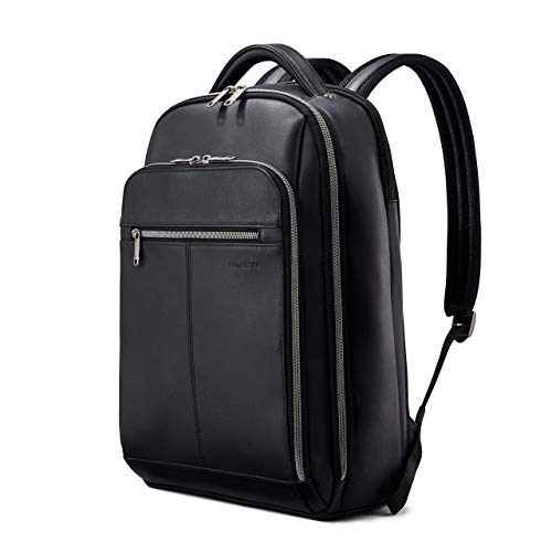 Samsonite Classic Leather Backpack, Black, One Size - color: Black, size: One Size