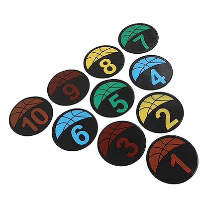 Flat Cones Numbered Spot Markers Set 110 for Soccer Basketball Agility Training – Bright PVC Floor Markers for Sports Drills and Classroom Activities