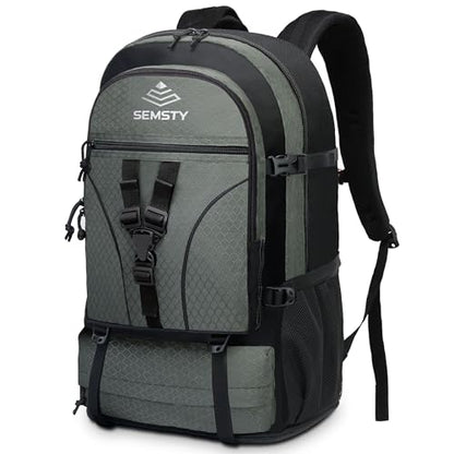 40L/50L Expandable Hiking Backpack for Men and Women, Travel Camping Backpack Flight Approved - color: 40l+10l Grey