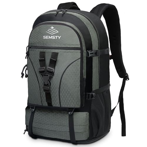 40L/50L Expandable Hiking Backpack for Men and Women, Travel Camping Backpack Flight Approved - color: 40l+10l Grey