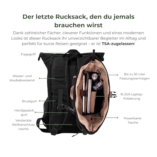 8000Kicks Everyday Hemp Backpack - Lightweight and Waterproof Backpack with Anti-theft pocket and Spacious Interior (Solid Black) - color: Solid Black
