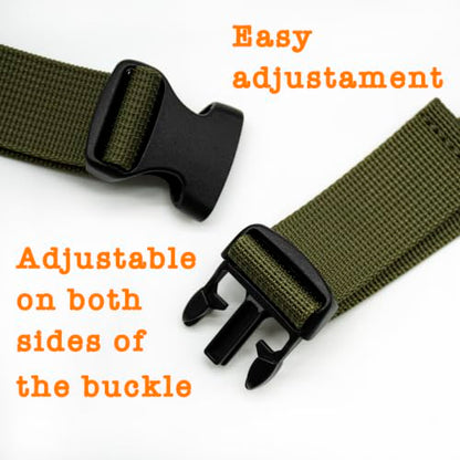 Backpack Chest Strap, Universal Add on Adjustable Sternum Strap, Chest Belt Replacement, with Heavy Duty Quick Release Buckle Clip, for Travel, Hiking, Camping, School - color: Army Green