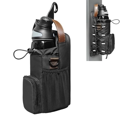 Magnetic Gym Bag for Men and Women, Magnetic Water Bottle Holder for Gym, Small Gym Bag, Gym Gifts for Women and Men (Black-brown, <40 OZ) - color: Black-brown, size: M