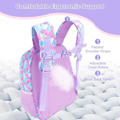 RHCPFOVR Kids Backpack for Girls - Girls Backpack 3-8 Ages Mermaid for Kids 15 Inch School Bookbag for Kindergarten Elementary School Bookbag for Girl 1st 2nd Grade - style: Mermaid