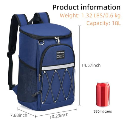 Backpack Cooler Backpack 26 Cans Insulated Leak Proof for Women Men Beach Camping Picnic Fishing Hiking Lunch Backpack Waterproof Cooler - color: Blue, size: Medium