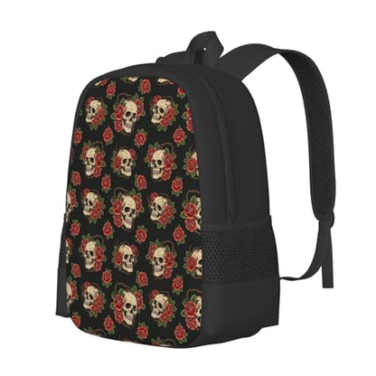 Sturdy Polyester Shoulder Pack Gothic Rose Blood Skulls, Anti Theft Spacious Camping Rucksack Casual Daily Bag for Men Women Fitness Outdoor Activity - color: Design (1209)