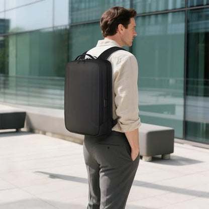 Slim Laptop Backpack Men, 15.6 Inch Business Tech Backpack with Charging Port
