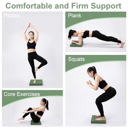 StrongTek Professional Foam Exercise Balance Pad - 15.8" x 13" x 2", High-Density TPE Foam Knee Pad, Non-Slip & Water-Resistant, for Balance Training, Physical Therapy, Yoga, and More - color: Green