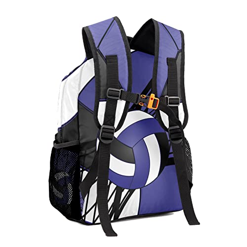 Volleyball Purple Black Personalized Backpack with Name Waterproof Bag for Birthday Holiday Gift for Travel Office Work - color: Design 5