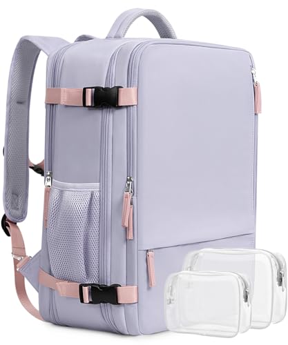 Beraliy Travel Backpack for Women, Airline Approved Backpack, Carry On Backpack,17.3 Inch Laptop Backpack,Personal Item Bag for College Weekender Business Hiking, Purple - color: Purple, size: X-Large