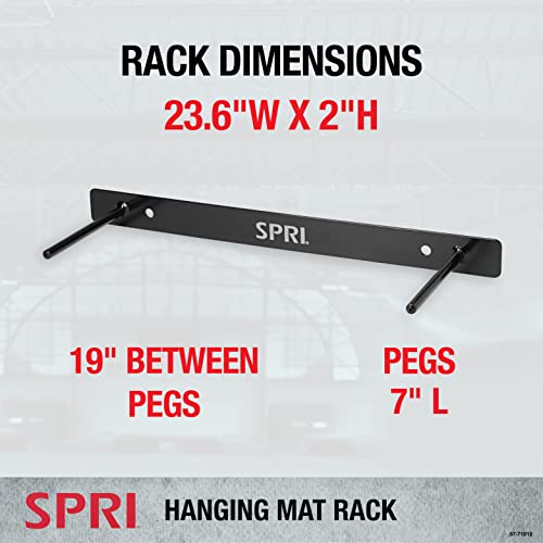 SPRI Hanging Exercise Mats for Gyms, Closed-Cell Foam Yoga & Fitness Mats with Grommets, Thick Workout Mats for Studios & Group Fitness Classes, Wall Rack Mat Holder Storage, Black - style: Hanging Rack