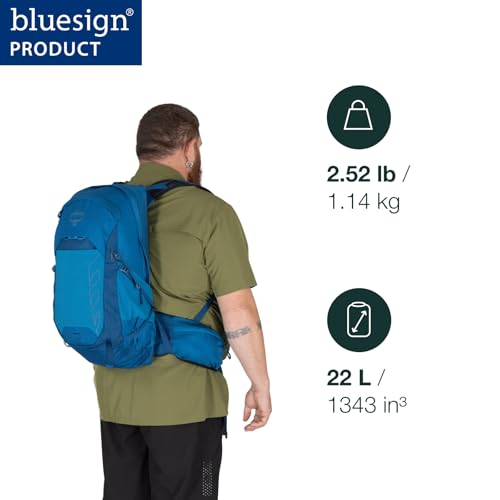 Osprey Talon 22L Men's Lightweight Hiking Backpack - Small Daypack for Travel & Camping, Green Canopy/Pine Leaf, Extended Fit - color: Green Canopy/Pine Leaf, size: 22L - Extended Fit