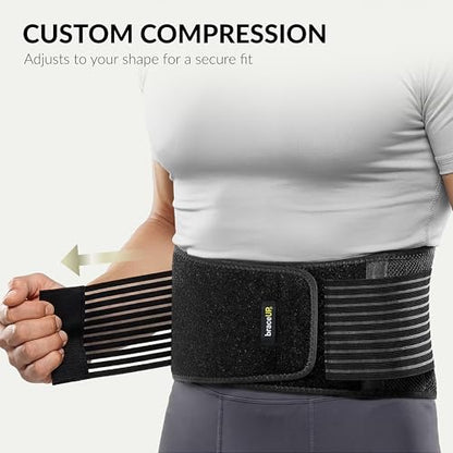 BraceUP Back Support Belt for Men and Women - Breathable Waist Lumbar Support Lower Back Brace for Sciatica, Herniated Disc, Scoliosis Lower Back Pain Relief, with Dual Adjustable Straps (XXL) - size: 2X-Large (Pack of 1)