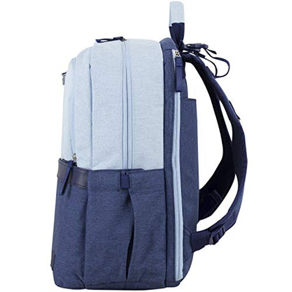 BODHI The Baby Athleisure Tech Diaper Bag Backpack with removable changing pad, Unisex, for Moms and Dads - Light Blue Chambray - color: Baby Blue
