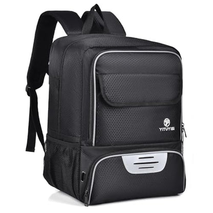 Youth Soccer Bag, Soccer Backpack with Ball Holder, Basketball Volleyball Football Handball Sports Backpack with Ball Compartment - color: Black