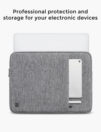 DOMISO Laptop Case Laptop Sleeve Cover Compatible with 14 inch MacBook Pro M4/M3/M2/M1 Pro/Max 2024-2021, Compatible with 13.3 inch HP Dell ASUS Notebook, Water-Resistant Bag with Pocket,Grey - color: Grey, size: 13-13.3 inch