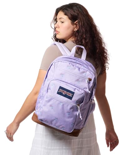JanSport Cool Backpack with 15-inch Laptop Sleeve, Large Computer Bag Rucksack with 2 Compartments, Ergonomic Straps, Pastel Petals - Lilac - color: Pastel Petals Lilac/Blue/Pink/Green