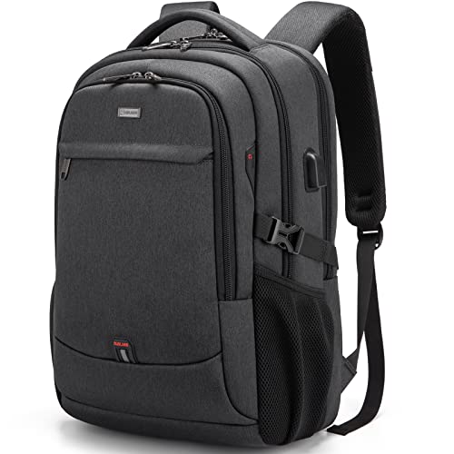 DUSLANG 17 Inch Laptop Backpack for Travel Water Resistant College Backpack for Men/Women Laptop Bag with USB Charging Port,Black - color: Black, size: 17 Inch