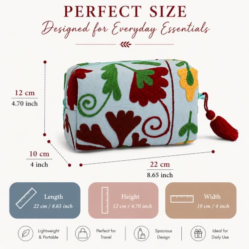 Huar Travel Makeup Bag- Large Capacity Cosmetic Bags for Women - color: Sky Blue