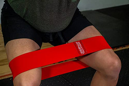 Serious Steel Fitness Hip and Glute Activation Band | Squat & Deadlift Warm-up Band for Hips and Glutes - color: Red (Regular - 15" X-Heavy)