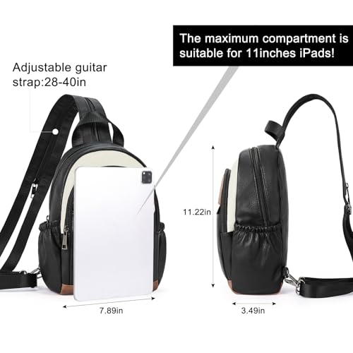 CLUCI Sling Bag for Women Leather Women's Backpack Small Convertible Backpack Purse Crossbody Bag for Travel - color: 0-5 Black With Brown