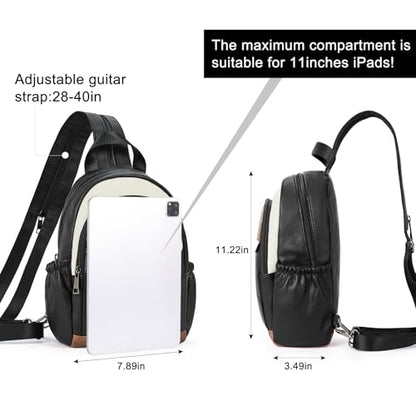 CLUCI Sling Bag for Women Leather Women's Backpack Small Convertible Backpack Purse Crossbody Bag for Travel - color: 0-5 Black With Brown