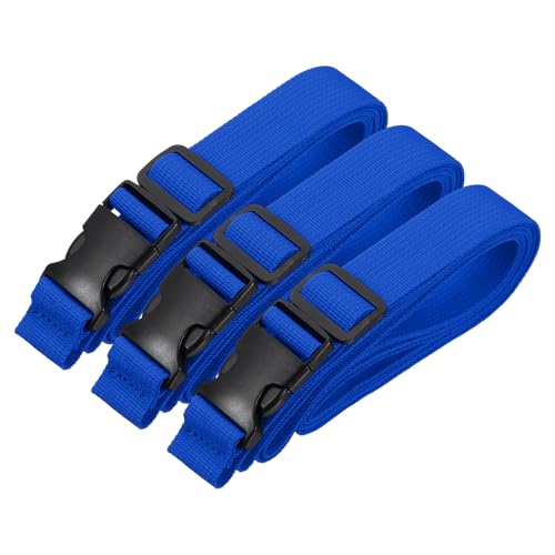 PATIKIL Utility Straps with Quick Release Buckle, (1 Inch x 8 Feet, Blue) (3 Pcs) Adjustable Luggage Polyester Straps Backpack Webbing, Suit for Sleeping Bag/Camping/Hiking - color: Blue, size: 1 Inch x 8 Feet