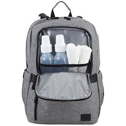 BODHI The Baby Athleisure Tech Diaper Bag Backpack with removable changing pad, Unisex, for Moms and Dads - Medium Gray Chambray - color: Gray Chambray