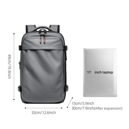 Men Travel Backpack vacuum compression Laptop Backpack Large Capacity Backpack 17 inch Extended Hiking Business backpack (grey) - color: Grey
