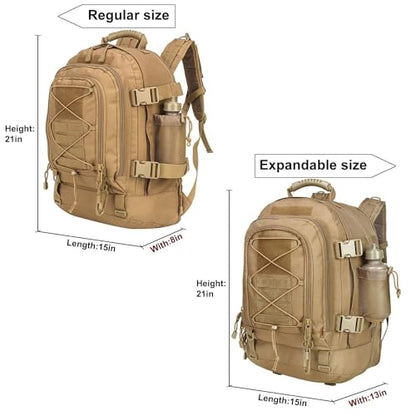 Miramrax Tactical Backpack Military Hiking Daypack - Molle Backpack for Men 3 Day Assault Pack Bug Out Bag for Camping Travel Army Hunting Gym Rucksack Survival (Coyote) - color: Coyote